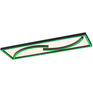 Paul Neuhaus Plafonnier LED Serpent, dimmable, RGBW, rectangle pas cher