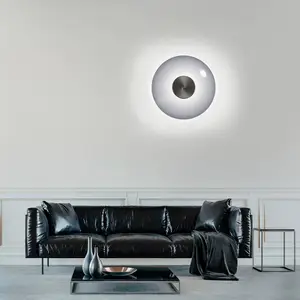 Comparateur de prix : Applique murale LED PURE Vitrum, gris, verre/aluminium, Ø 22 cm