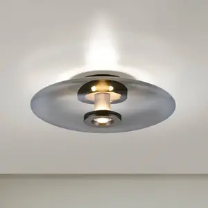 Comparateur de prix : Plafonnier LED PURE Vitrum, gris, verre/aluminium, Ø 45 cm