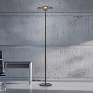 PURE Lampe sur pied LED Vitrum, gris Aluminium/Verre TouchdimmerVendu parluminaire