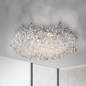 Comparateur de prix : Paul Neuhaus plafonnier Ricicle, rideau de cristal, Ø 80 cm