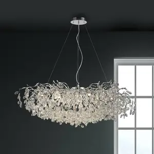 Paul Neuhaus lustre Ricicle, chrome, longueur 120 cm
