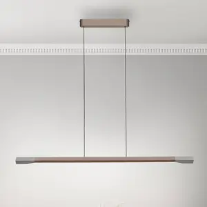 Paul Neuhaus Suspension LED Hoop, marron, 128 cm, intensité variable pas cher