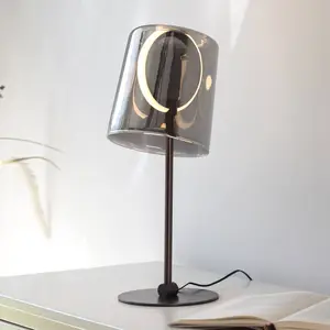 Paul Neuhaus lampe à table LED Zula, gris fumé, hauteur 42 cm pas cher