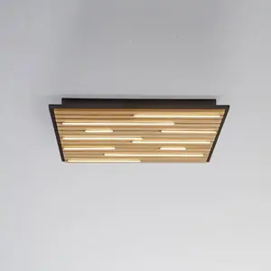 Comparateur de prix : Q-Smart-Home Paul Neuhaus plafonnier Q-AKUSTIK LBH 62x62x6 cm brun plafonnier
