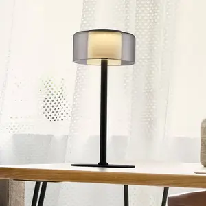 Paul Neuhaus Lampe à poser LED Rika, verre, hauteur 33 cm, intensité variable pas cher