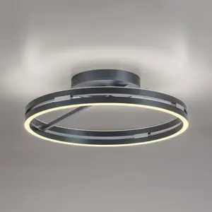 Comparateur de prix : PURE Plafonnier LED Loop, gris, métal, Ø 60 cm, CCT