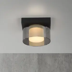 Paul Neuhaus Plafonnier LED Rika, Ø 15 cm, verre, intensité variable pas cher