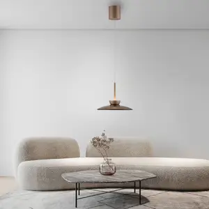 PURE Suspension LED Moon, bronze, verre/aluminium, Ø 32 cm pas cher