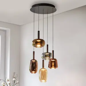 Paul Neuhaus Suspension LED Irides, Ø 55 cm, multicolore, verreVendu parluminaire