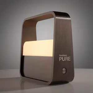 PURE Lampe à poser LED rechargeable Pure Go, marron, aluminium pas cher