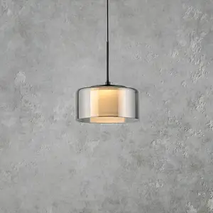 Paul Neuhaus Suspension LED Rika, Ø 15 cm, verre, intensité variable pas cher