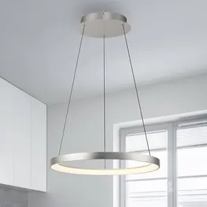 Comparateur de prix : Paul Neuhaus Suspension LED Hoop, couleur aluminium, Ø 57cm, intensité variable
