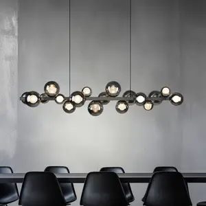 PURE Suspension LED E-Popup, gris, verre/métal CCT 18-flux.Vendu parluminaire