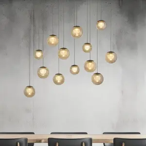 Comparateur de prix : Suspension LED PURE Popup, bronze/ambre, longueur 100 cm, 13 ampoules.