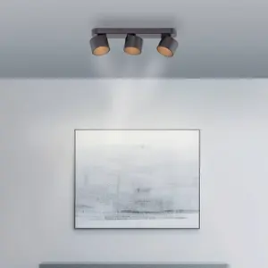 Comparateur de prix : Spot pour plafond LED PURE Cup, noir, longueur 56 cm, métal à 3 lampes...