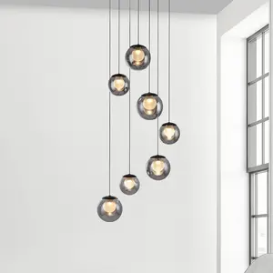 Comparateur de prix : Suspension LED PURE Popup, gris/gris fumé, Ø 40 cm, à 7 lampes.