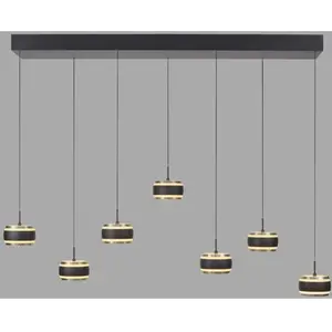 Comparateur de prix : Suspension LED PURE Falling Rings noir longueur 132 cm à 7 lampes