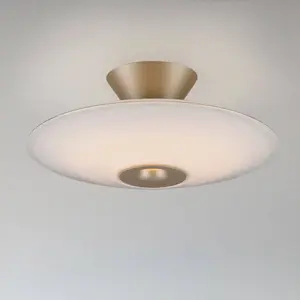 Paul Neuhaus Plafonnier LED Elipsa, blanc/bronze, Ø 35 cm pas cher