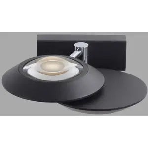Comparateur de prix : Applique murale LED PURE Oculis, noir, 30 cm fer/verre, à 2 lampes.