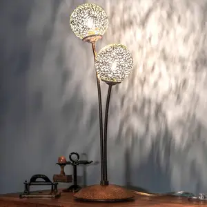 Paul Neuhaus lampe de table Greta, rouille/or, métal, à 2 lampes, G9 pas cher