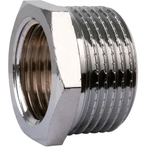 Raccord laiton chromé hexagonal réduit à visser - M 3/4' - F 1/2'