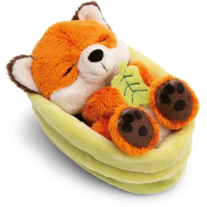 Doudou renard avec feuille dans un panier vert NICI GREENVendu paramazon