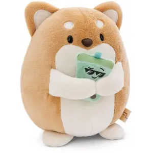 Peluche chien avec bubble tea Nici Hiro Beige 27 cm 61158 pas cher