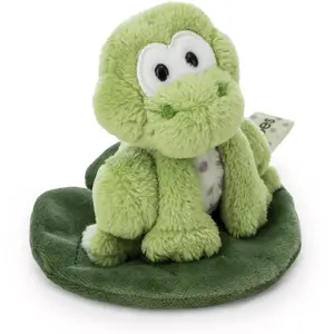 Peluche grenouille sur feuille Nici Fridolin Vert 8x10x10 cm 62281 pas cher