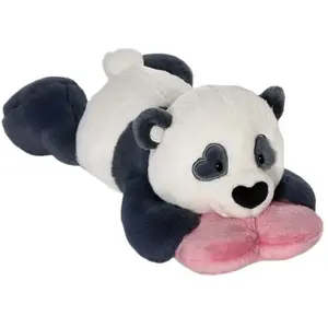 Peluche panda couché avec coeur Nici Love 30 cm pas cher