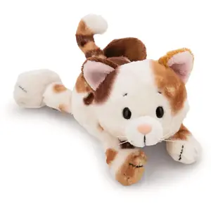 Peluche chat couché Nici Calico Marron 20 cm 62142 pas cher