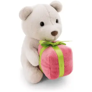 Peluche ours assis avec boîte à cadeau Nici Finni 13 cm pas cher