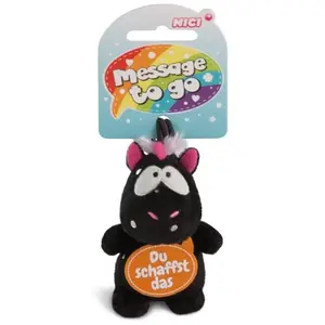 NICI 42734 Pendentif Licorne Carbone Flash du schaffst das 8cm Noir pas cher
