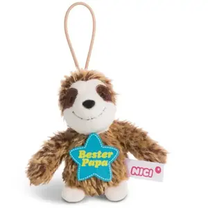 NICI 44851 Pendentif Paresseux avec Inscription en Allemand Bester Papa 8 cm avec Boucle Marron pas cher