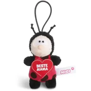 NICI 44858 Pendentif Coccinelle avec Inscription en Allemand « Beste Mama » 8 cm avec Boucle, Rouge/Noir