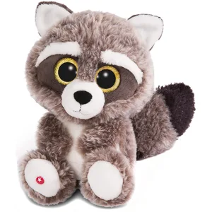 Nici raton laveur en peluche Glubschis Clooney junior 25 cm gris/blanc pas cher