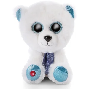 Nici peluche Benjie ours polaire junior 15 cm peluche/polyester blanc pas cher