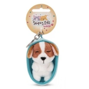 NICI- Porte-clés Chien Sleeping Pets Cocker 8cm, 48836, Blanc