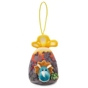 NICI Doudou Dino Cerastupsy Petrol 12cm - 2in1 Doudou Dino moelleux dans un volcan pour filles, garçons & bébés, peluche Dino avec boucle - 49462 pas cher