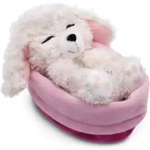 Comparateur de prix : NICI Peluche Chien - Caniche Blanc 12cm, Dormant dans Son Panier, Peluche pour câliner et Aimer, Produit durablement à partir de matériaux recyclés - 49749