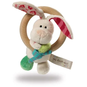 Nici anneau de dentition Rabbit Tilli 29 x 16 x 5 cm bois/plush blanc pas cher