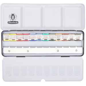 Comparateur de prix : Schmincke Peinture aquarelle Horadam coffret 12 demi-godets extra-fine