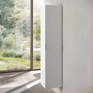 Keuco Edition 11 Armoire haute 350 x 1700 x 370 mm à gauche avec 4 étagères en verre - Blanc Verre / Laque Mat - 31330300001 pas cher