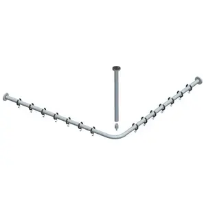 Keuco Plan Tringle de rideau de douche, avec fixation au plafond, 14937070900,Vendu paramazon