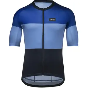 Maillot manches courtes gore wear spirit stripes bleu noir pas cher