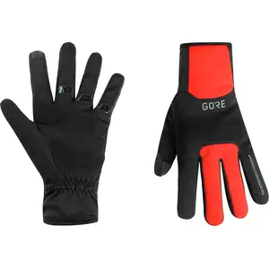 Gants longs GOREWEAR Thermo Windstopper noir rouge brillant - L pas cher
