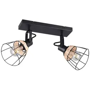 Reality Leuchten Plafonnier Jerome, longueur 36 cm, à 2 lampes, métal ... pas cher