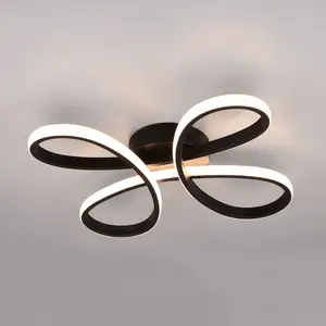 TRIO FLY - Plafondlamp - Zwart mat - incl. 1x SMD 22W - Dimbaar pas cher