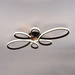 Comparateur de prix : Trio Lighting Plafonnier LED Fly, noir mat, 3.000 K, 83 cm x 45 cm