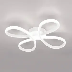 Comparateur de prix : Trio Lighting Plafonnier LED Fly, blanc mat, 4 000 K, 40 cm x 40 cm